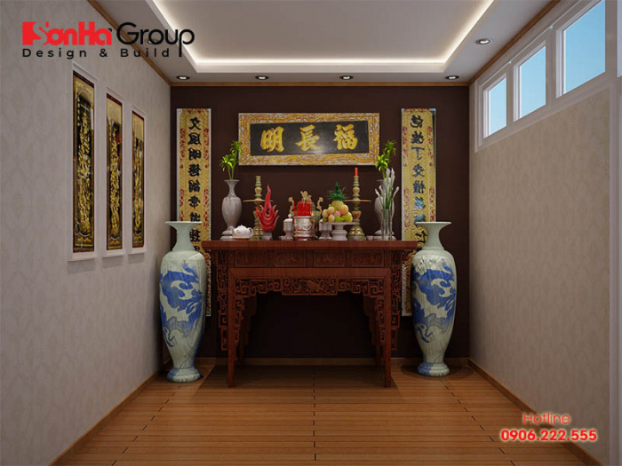 Mẫu thiết kế phòng thờ đẹp và phong thủy cho nhà phố năm 2020