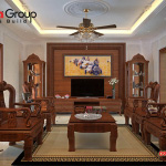 Sở hữu diện tích không quá rộng rãi, nhưng căn phòng khách này đáp ứng được tiêu chí sang trọng, hoàn mỹ mà Chủ nhân hướng tới