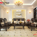 Thêm một ý tưởng thiết kế nội thất và cách bố trí bàn ghế hợp lý nổi bật không gian phòng khách nhà phố tân cổ điển