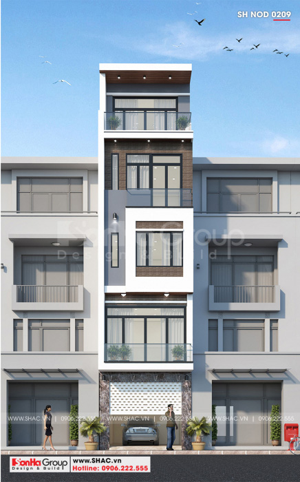 1 Thiết kế nhà ống hiện đại đẹp tại hà nội sh nod 0209