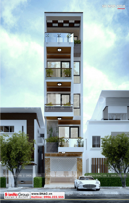 2 Mẫu nhà ống hiện đại 5 tầng tại hải dương sh nod 0210