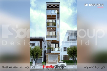 BÌA thiết kế nhà ống hiện đại 5 tầng mặt tiền 4,1m tại hải dương sh nod 0210