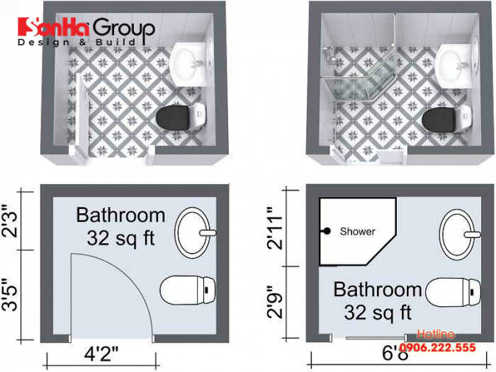 Sử dụng cửa kéo là một trong những cách giúp tiết kiệm diện tích nhất cho phòng tắm nhỏ