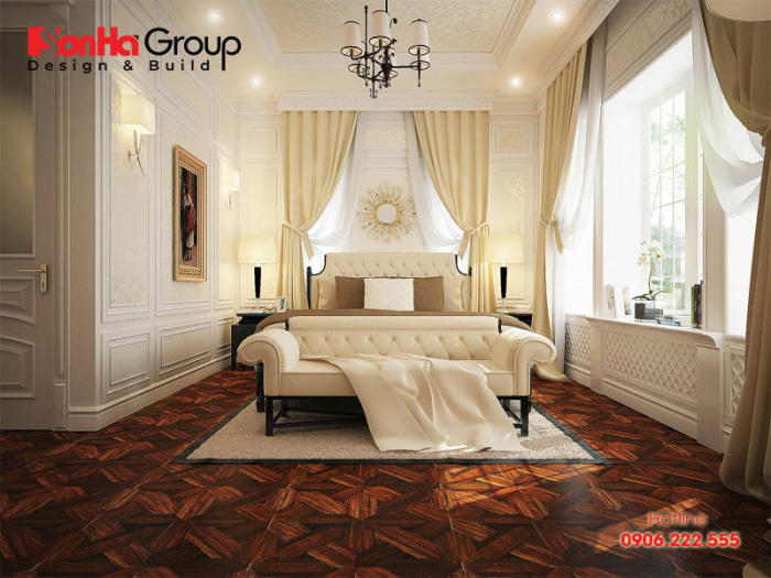 Thiết kế nội thất phòng ngủ phong cách Châu Âu kiểu cổ điển tiện nghi với ánh sáng thông thoáng nhất 