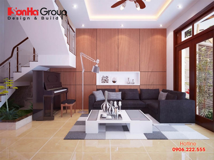 Thiết kế và bài trí nội thất phòng khách hiện đại với diện tích nhỏ xinh nhưng vô cùng tiện nghi và thoáng đãng 