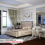 13 Bố trí nội thất phòng ngủ tầng 5 nhà ống hiện đại kết hợp kinh doanh tại hà nội sh nod 0211