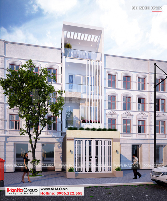 3 Kiến trúc nhà ống hiện đại mặt tiền 4,4m tại hải phòng sh nod 0212