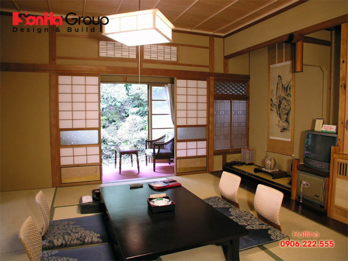 Cửa trượt (Shoji) quen thuộc là những đặc trưng trong thiết kế nội thất kiểu Nhật 