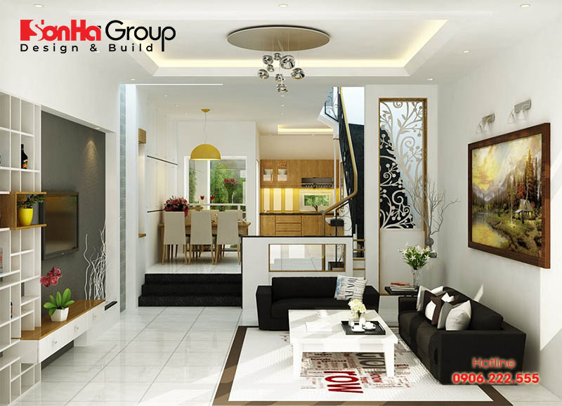Top 150+ mẫu phòng khách cho nhà ống đẹp, hiện đại, tiện nghi theo diện  tích, phong cách, màu sắc và cấu trúc | Nội thất Âu Việt FS
