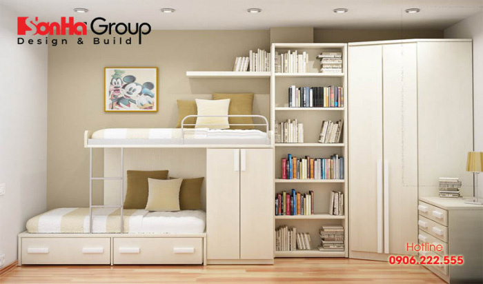 Mẫu phòng ngủ thiết kế đơn giản, gần gũi thiên nhiên rất phù hợp cho những gia chủ  yêu thích sự trẻ trung, năng động và cá tính