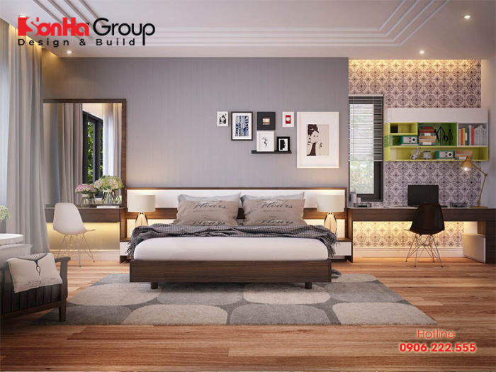 Mỗi ý tưởng bày trí phòng ngủ hiện đại kiểu dáng đơn giản của KTS Sơn Hà luôn làm cho căn phòng trở nên rộng rãi hơn