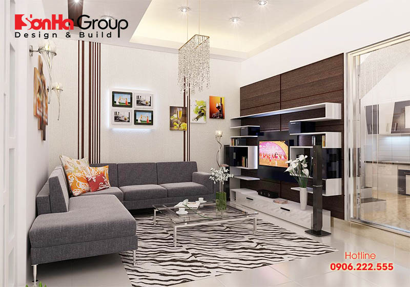 Thiết kế nội thất phòng khách 15m2 đẹp và sang trọng với những đường nét trẻ trung, hợp với phong cách sống của gia đình trẻ năng động