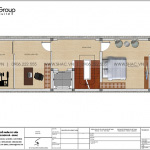 18 Mặt bằng tầng 3 nhà ống hiện đại 4 tầng tại hải phòng