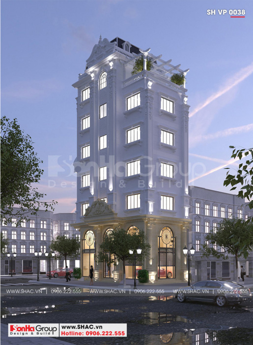 3 Kiến trúc tòa nhà văn phòng 6 tầng tại hà nội sh vp 0038