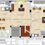 6 Mặt bằng tầng 2 nhà ống kết hợp phòng khám tại hà nội sh vp 0038