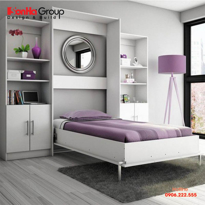 Mẫu thiết kế phòng ngủ nhỏ 5m2 đơn giản đến tối đa những đồ nội thất để đảm bảo không gian sinh hoạt