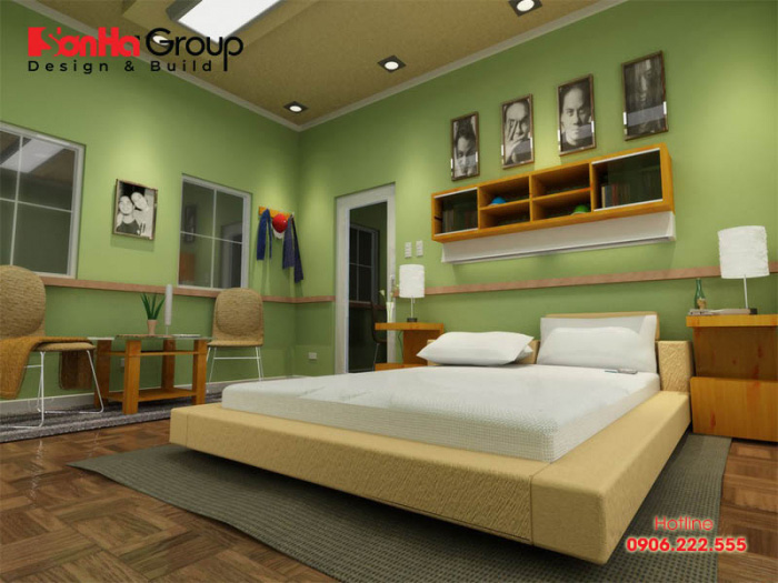 Mẫu trang trí phòng ngủ màu xanh lá cây đẹp, độc đáo phù hợp cá tính của chủ nhân căn phòng 