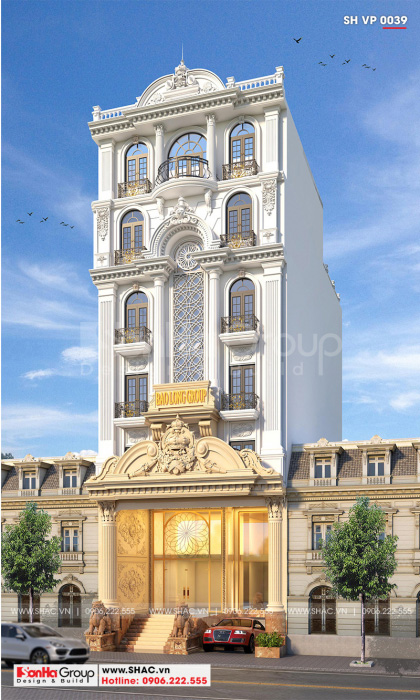 1 Thiết kế tòa nhà văn phòng kiểu tân cổ điển đẹp tại sài gòn sh vp 0039