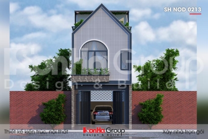 BÌA thiết kế nhà ống 3 tầng mặt tiền 3,86m kiểu hiện đại tại hải phòng sh nod 0213