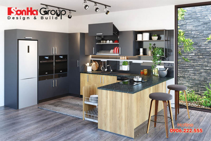 Cách bố trí các vật dụng, đồ dùng nấu nướng ngăn nắp khiến không gian 10m2 trở nên thoáng đãng và tiện nghi hơn 