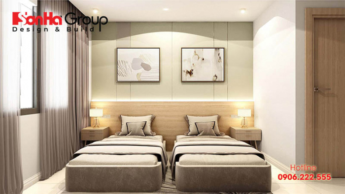 Căn phòng ngủ khách sạn với thiết kế nội thất đẹp, tiện nghi đạt chuẩn 3 sao 