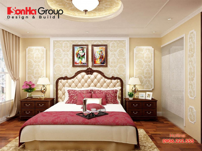 Gam màu tinh tế làm nên cốt cách sang trọng và đẳng cấp của mẫu nội thất phòng ngủ cổ điển 