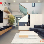 Mẫu nội thất phòng khách kết hợp bếp tuyệt đẹp mẫu 10