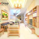 Mẫu nội thất phòng khách kết hợp bếp tuyệt đẹp mẫu 13