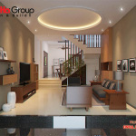 Mẫu nội thất phòng khách kết hợp bếp tuyệt đẹp mẫu 15