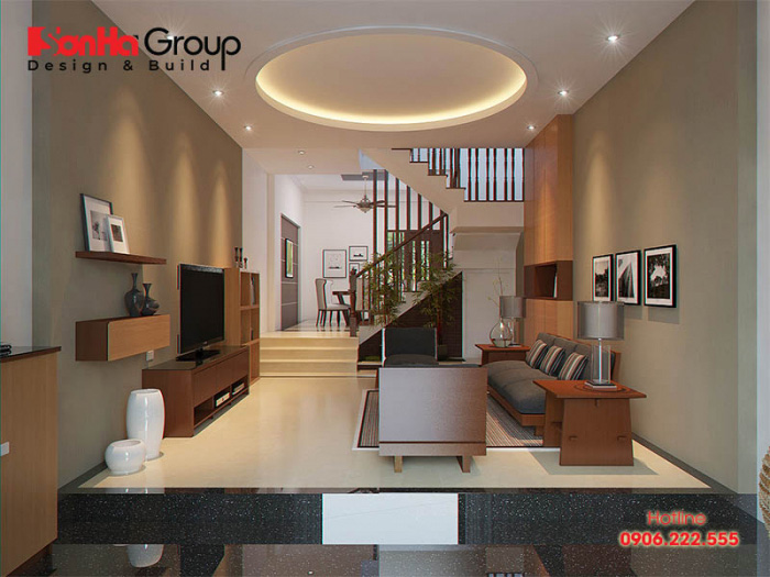 Mẫu nội thất phòng khách kết hợp bếp tuyệt đẹp mẫu 15