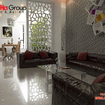 Mẫu nội thất phòng khách kết hợp bếp tuyệt đẹp mẫu 7