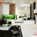 Mẫu nội thất phòng khách kết hợp bếp tuyệt đẹp mẫu 9