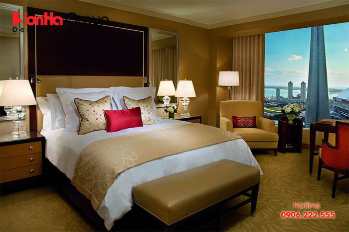 Mẫu phòng ngủ khách sạn tiêu chuẩn 5 sao đẹp sang trọng 13