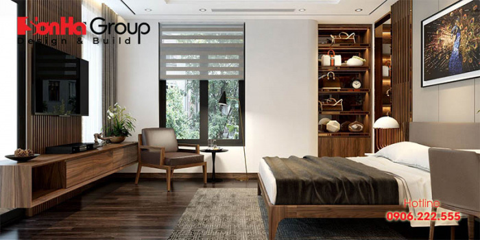 Mẫu thiết kế phòng ngủ cực đẹp phong cách hiện đại sử dụng gỗ công nghiệp 