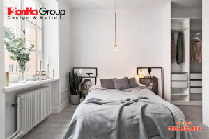 Mẫu thiết kế phòng ngủ phong cách scandinavian với nội thất đơn giản  1