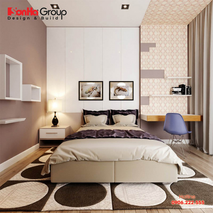 Trang trí phòng ngủ diện tích nhỏ mang phong cách hiện đại, trẻ trung, màu sắc hợp thời 