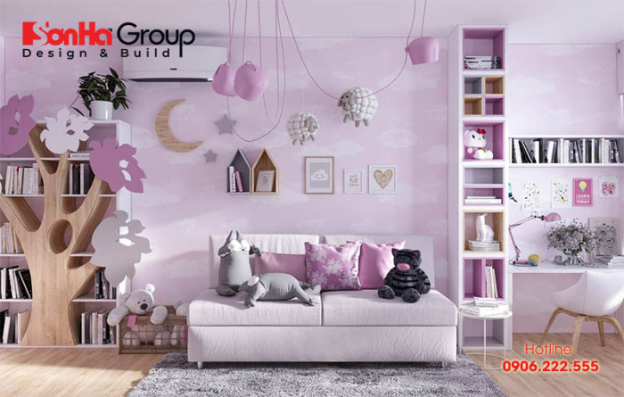 Với sự phối màu khéo léo thì cách trang trí phòng ngủ màu hồng có thể thích hợp với mọi lứa tuổi 