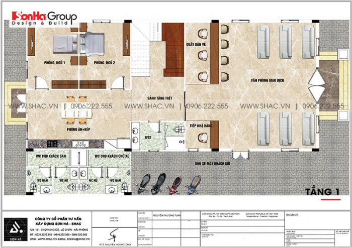 Bản vẽ công năng tầng 1 biệt thự BTP 0150