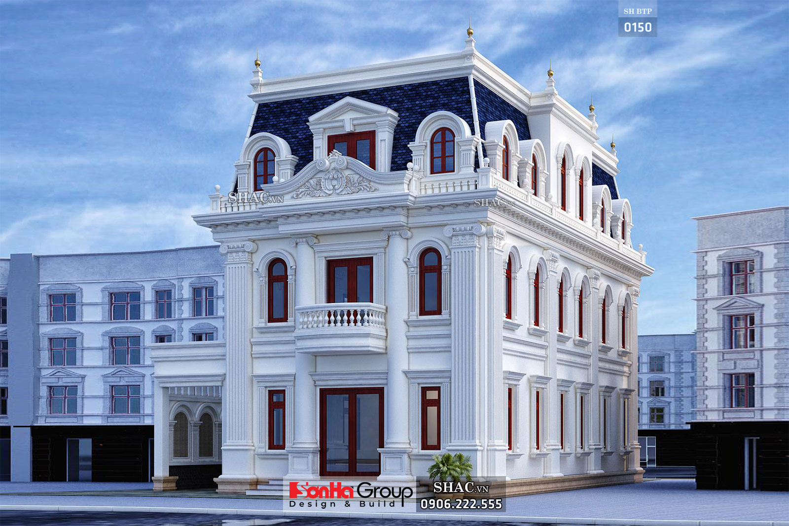 Biệt thự 3 tầng tân cổ điển 12m x 20m