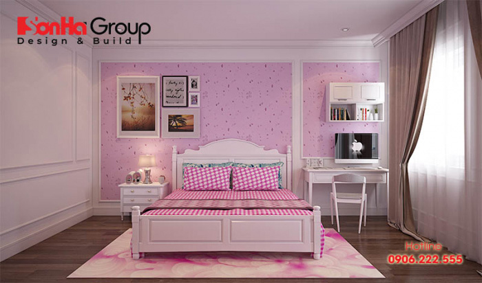 Cách trang trí phòng ngủ cho bé gái đẹp dịu dàng với gam màu hồng 