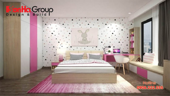 Căn phòng ngủ rộng rãi có thiết kế nội thất đơn giản mà đẹp 