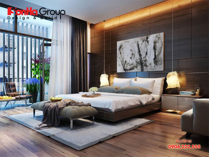 Mẫu thiết kế phòng ngủ nam đẹp với những chi tiết cực kì đơn giản, dễ vệ sinh, phù hợp với tính cách của nam giới