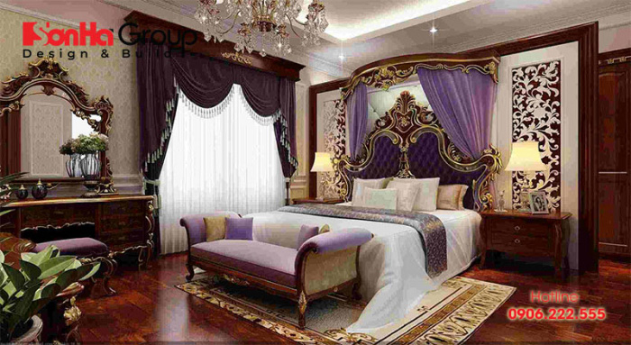 Nội thất gỗ luôn là lựa chọn hàng đầu cho những căn phòng ngủ phong cách hoàng gia 