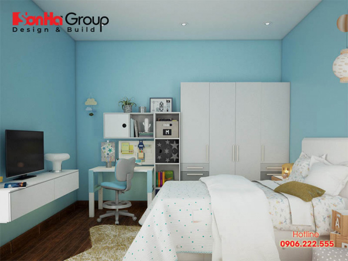 Phòng ngủ con gái nhỏ với nội thất hiện đại nhẹ nhàng được bày trí ngăn nắp xinh xắn 