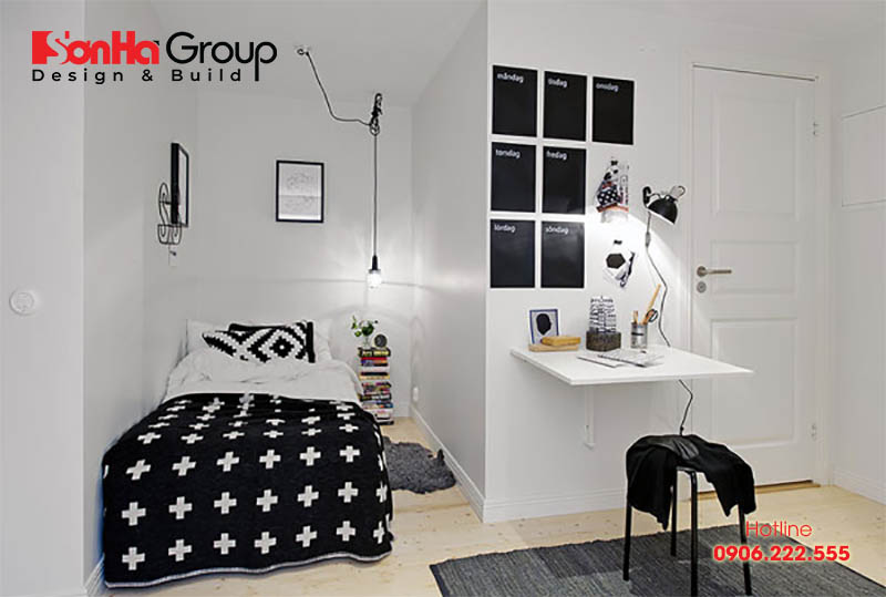 Thiết kế nội thất phòng ngủ hiện đại và cá tính với tone màu trắng ...