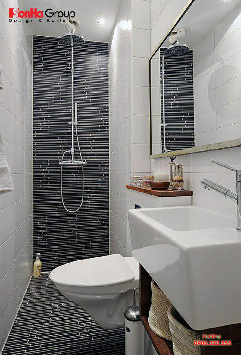 Thiết kế phòng tắm, nhà vệ sinh nhỏ gọn sạch đẹp đem lại phút giây thoải mái nhất cho người dùng 