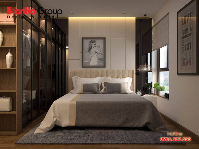 Trang trí phòng ngủ 10m2 cho vợ chồng mới cưới đơn giản với nội thất hiện đại 