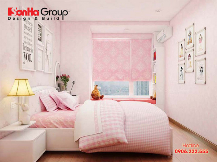 Trang trí phòng ngủ cho bé gái 12 tuổi với gam màu hồng đẹp dịu dàng 