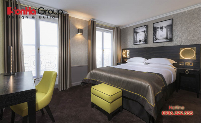 50+ Mẫu thiết kế nội thất phòng ngủ khách sạn chuẩn 4 sao 11 Ý tưởng thiết kế phòng ngủ hiện đại tuyệt đẹp đạt tiêu chuẩn 4 sao cao cấp