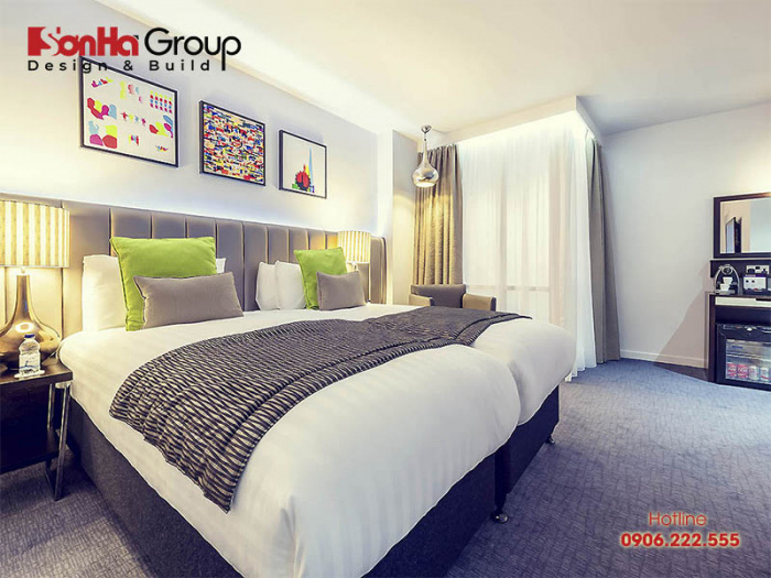 50+ Mẫu thiết kế nội thất phòng ngủ khách sạn chuẩn 4 sao 16 Ý tưởng trang trí phòng ngủ khách sạn 4 sao đẹp cùng cách bố trí khoa học, hiện đại